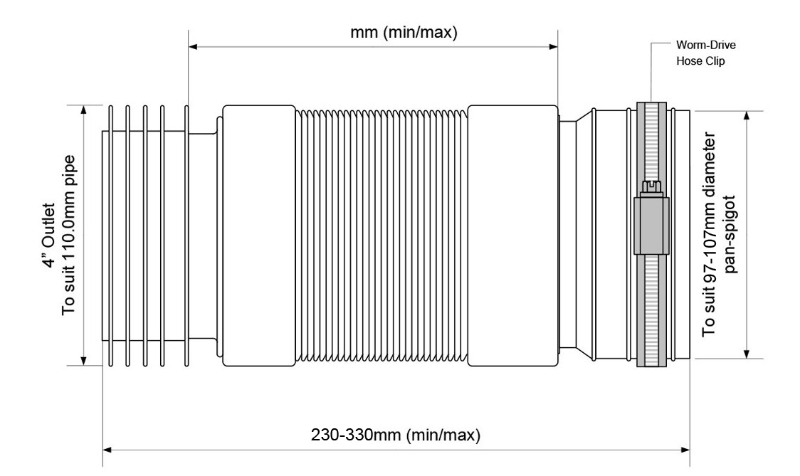 Диаметр фановых труб. Гофра для унитаза MCALPINE WC-f23r. Гофра для унитаза 230 мм MCALPINE С хомутом WC-f23rj. Гофра 110 MCALPINE. Гофра  д/унитаза MCALPINE 230 мм.